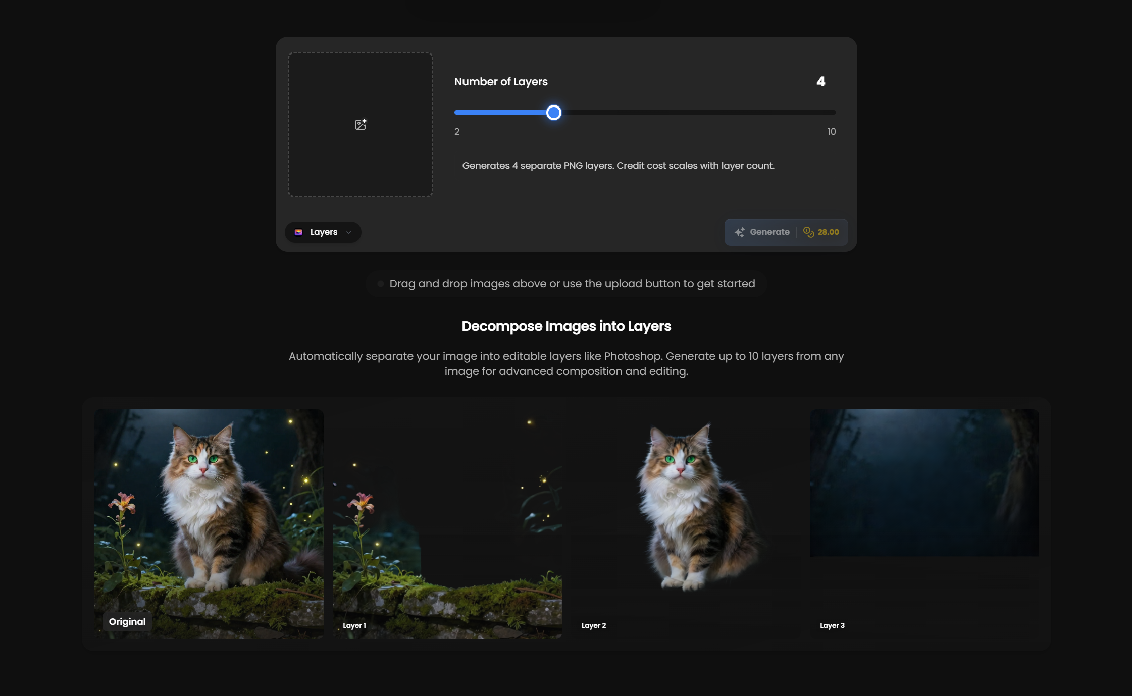 الطبقات: فصل بأسلوب Photoshop، دون أي أقنعة